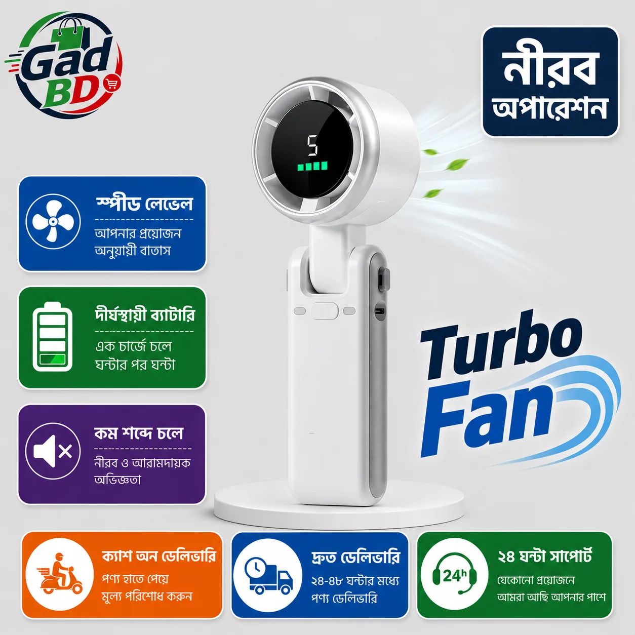 Portable Turbo Fan High Speed Rechargeable Handheld Mini Cooling Fan
