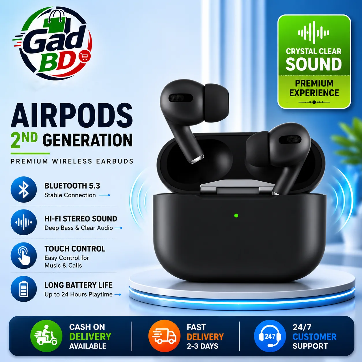 Apple AirPods Pro (2nd Generation) Active Noise Cancellation Wireless Earbuds