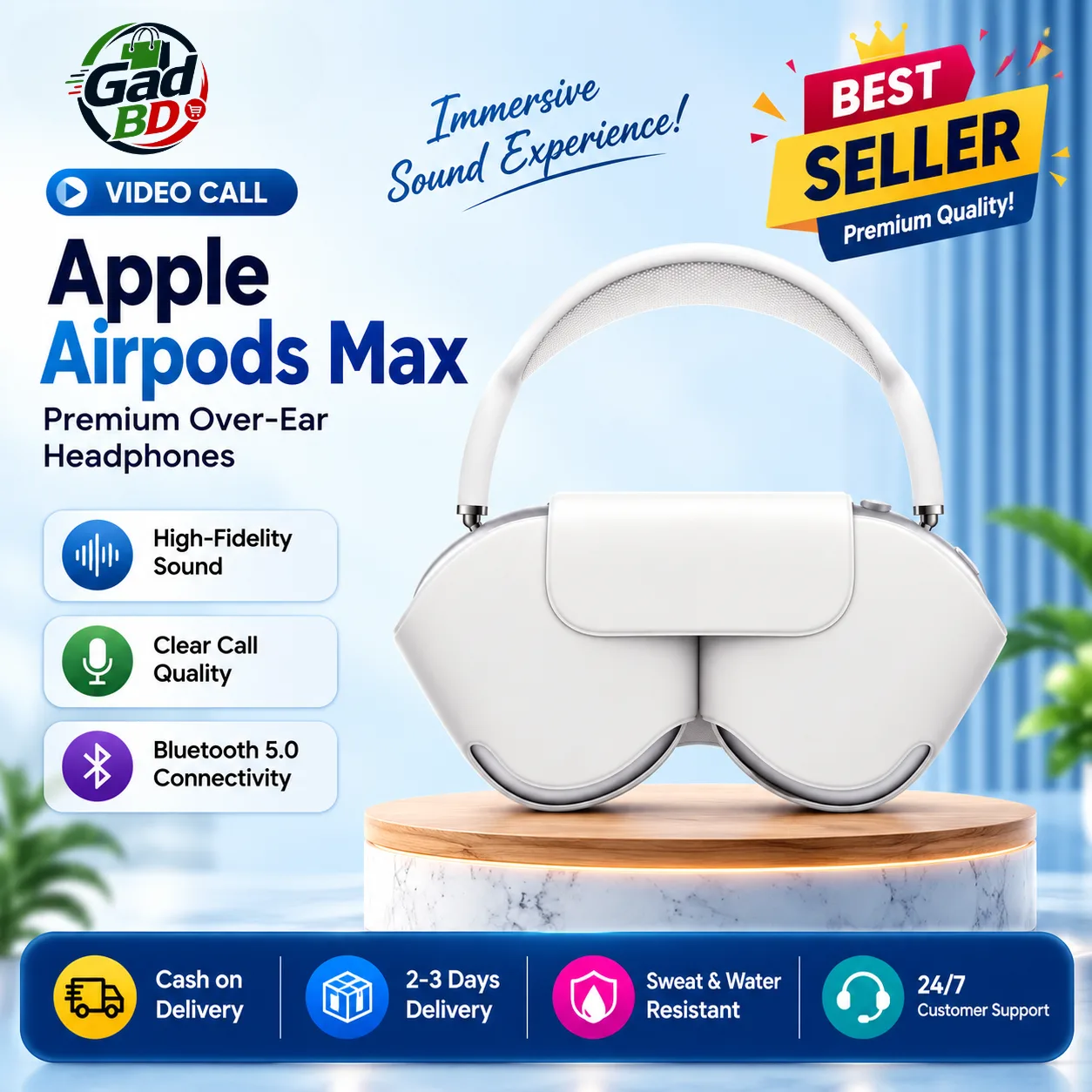 Apple AirPods Max Premium Wireless Over-Ear Headphones with Active Noise Cancellation