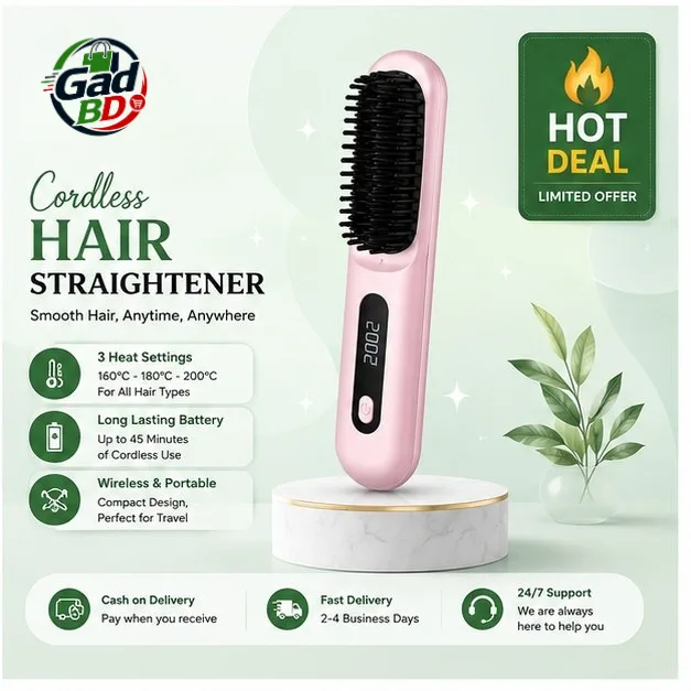Wireless Hair Straightener – Portable Cordless Styling Tool for Everyday Hair Care