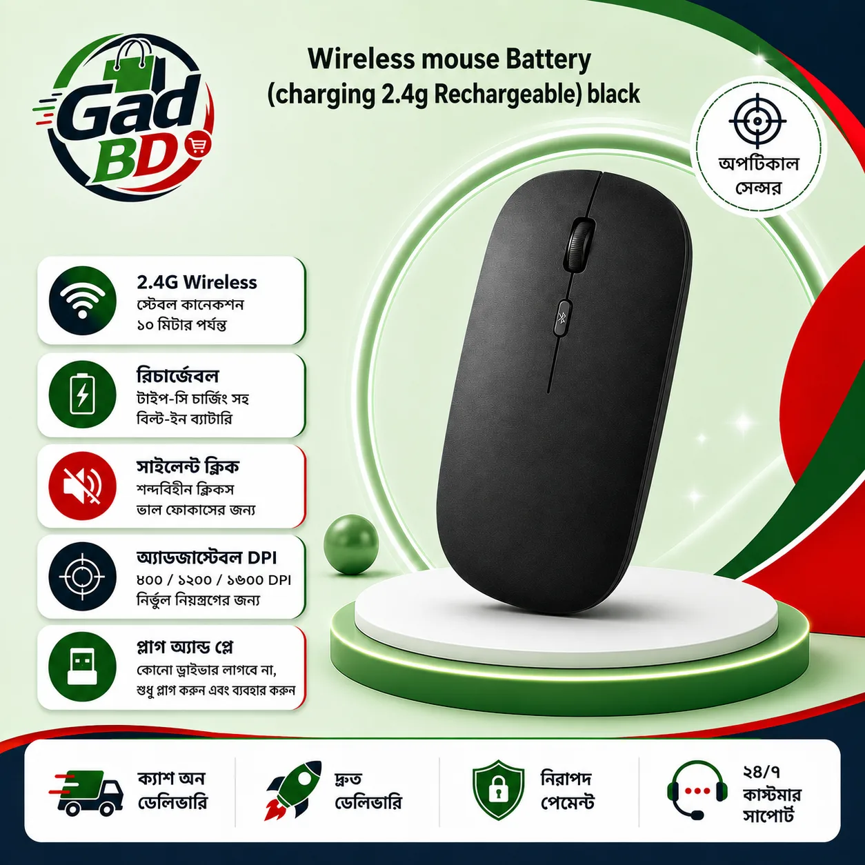 2.4G Wireless Mouse – Smooth & Convenient Cordless Computer Use
