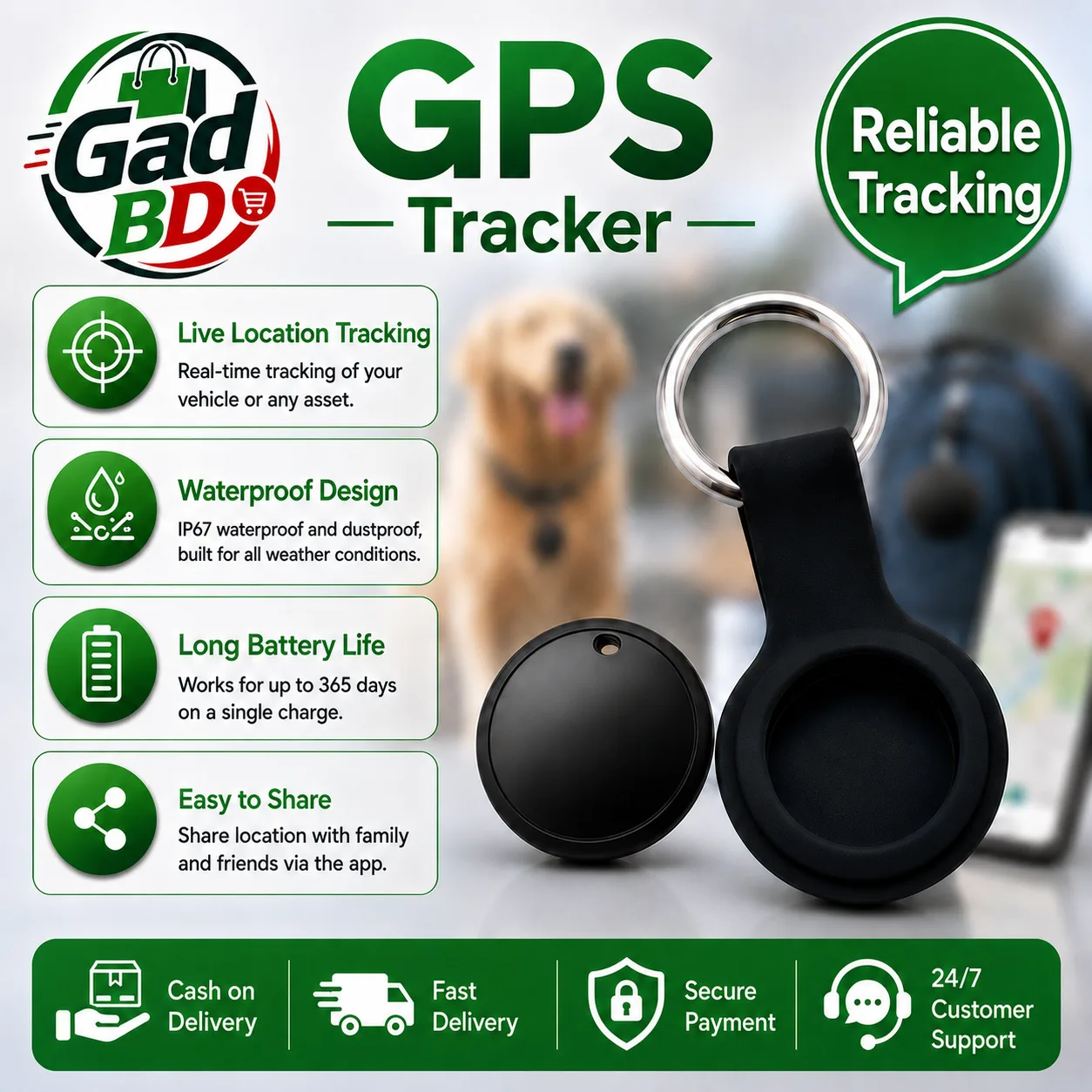 Smart GPS Tracker – Compact Real-Time Location Tracking Device