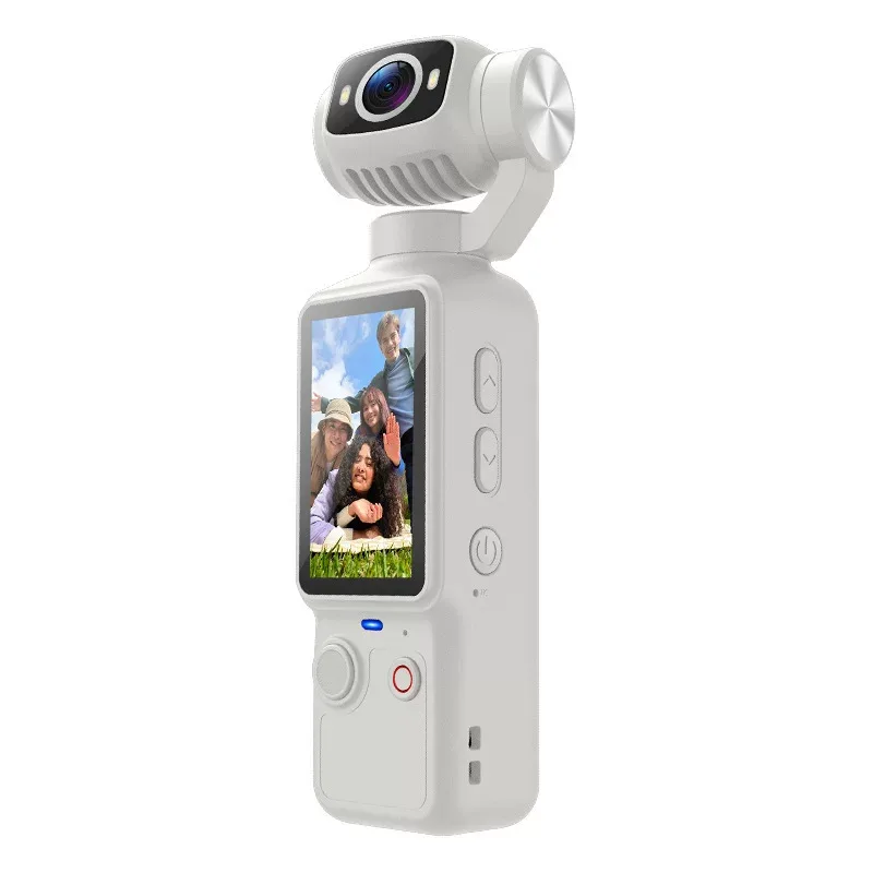 DJ01 Pocket Camera – 4K Mini Vlogging Camera with 360° Rotating Lens, Front Display & Portable Design