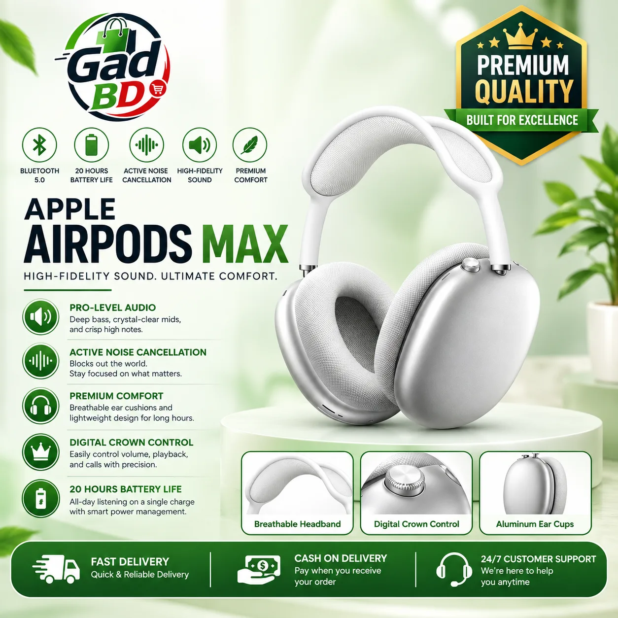 Apple Headphone Max – Premium Wireless Over-Ear Headphones with Immersive Audio