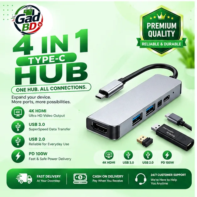 8-in-1 & 4-in-1 Type-C Hub – Multiport Adapter for Laptop and Smart Devices